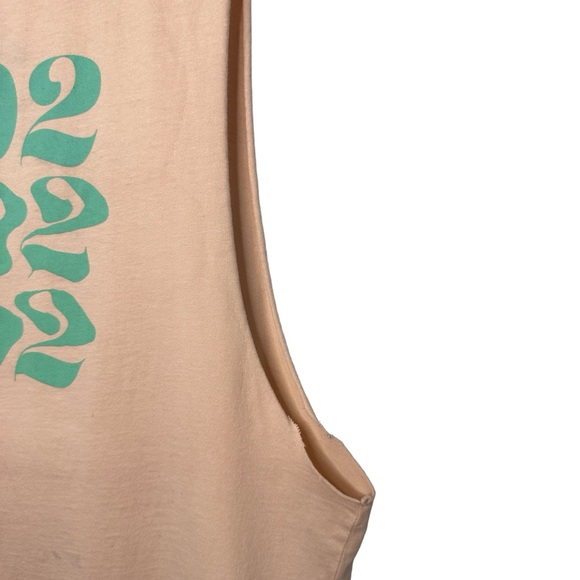 Dutch Bros Light Pink w/Mint Cut Off Tank/Muscle Tee MEDIUM So CUTE DB 1992 - Picture 2 of 6